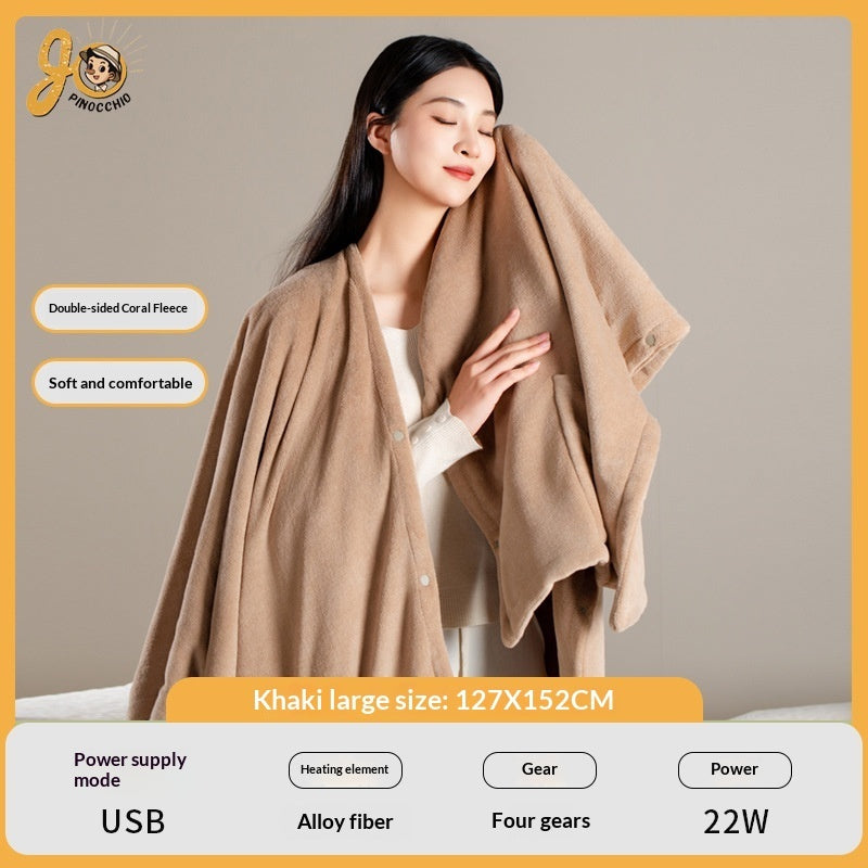 Electric Heated Shawl USB Outdoor Camping Sleeping Pad Body-Warming Heating Blanket