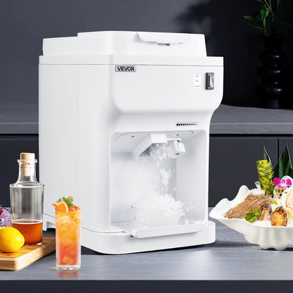 Commercial Ice Shaver 220LBS/H Electric Snow Cone Maker Ice Crusher White